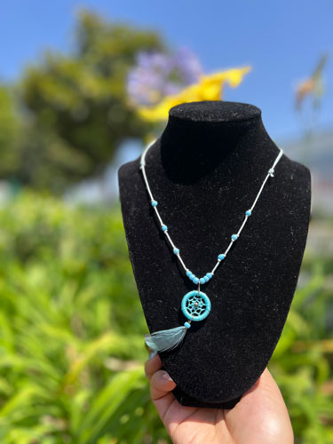 Dreamcatcher Necklace (Blue)